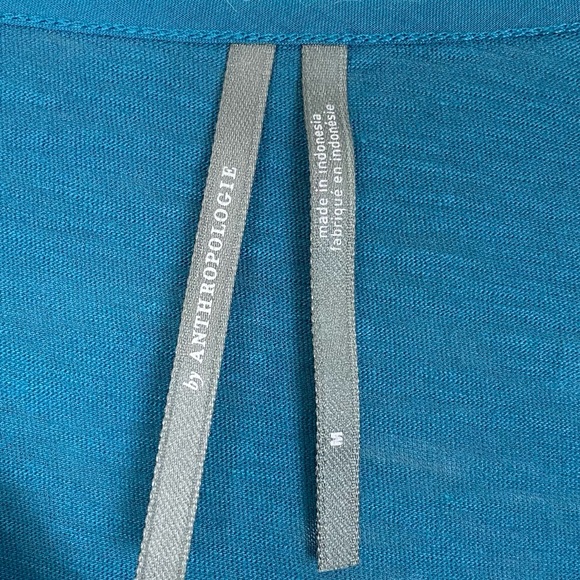 Anthropologie | Kaye Pintucked Babydoll Bell Sleeve Top Blouse Teal Size Medium - Picture 3 of 14